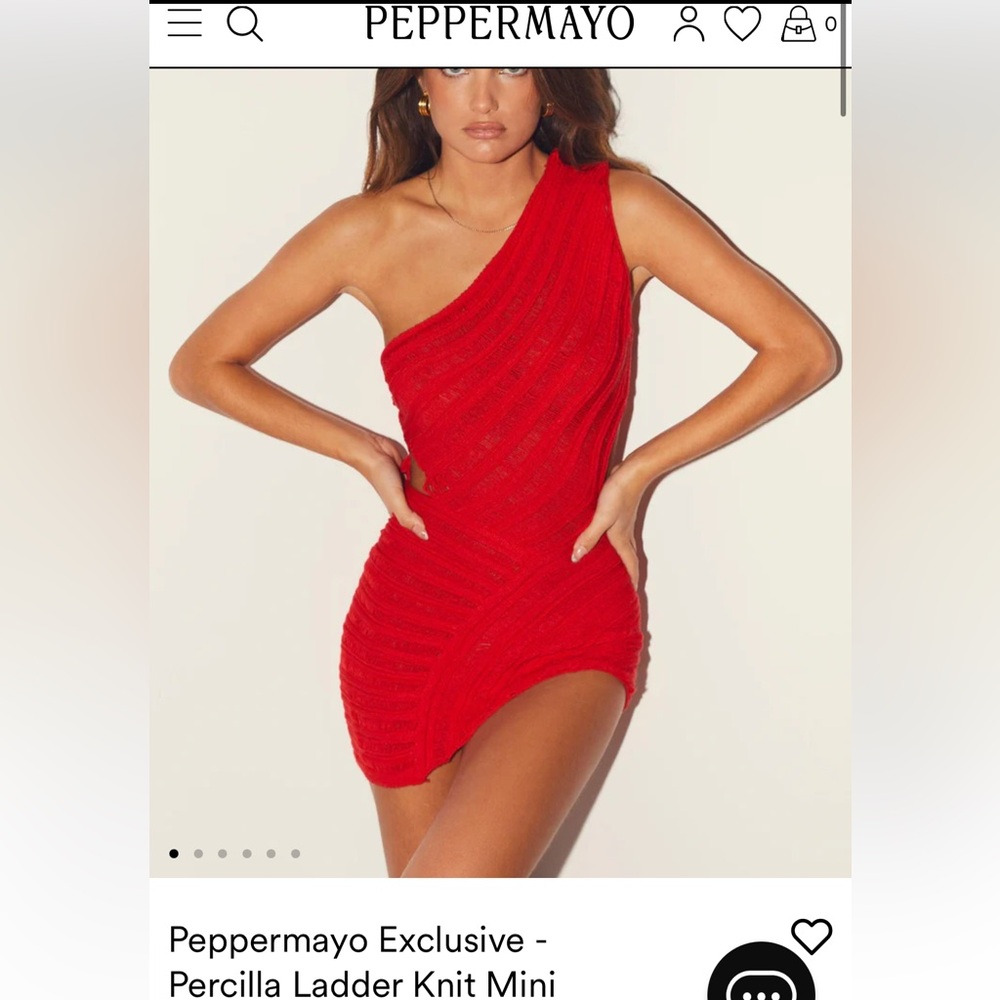 Peppermayo Red One-Shoulder Mini Dress